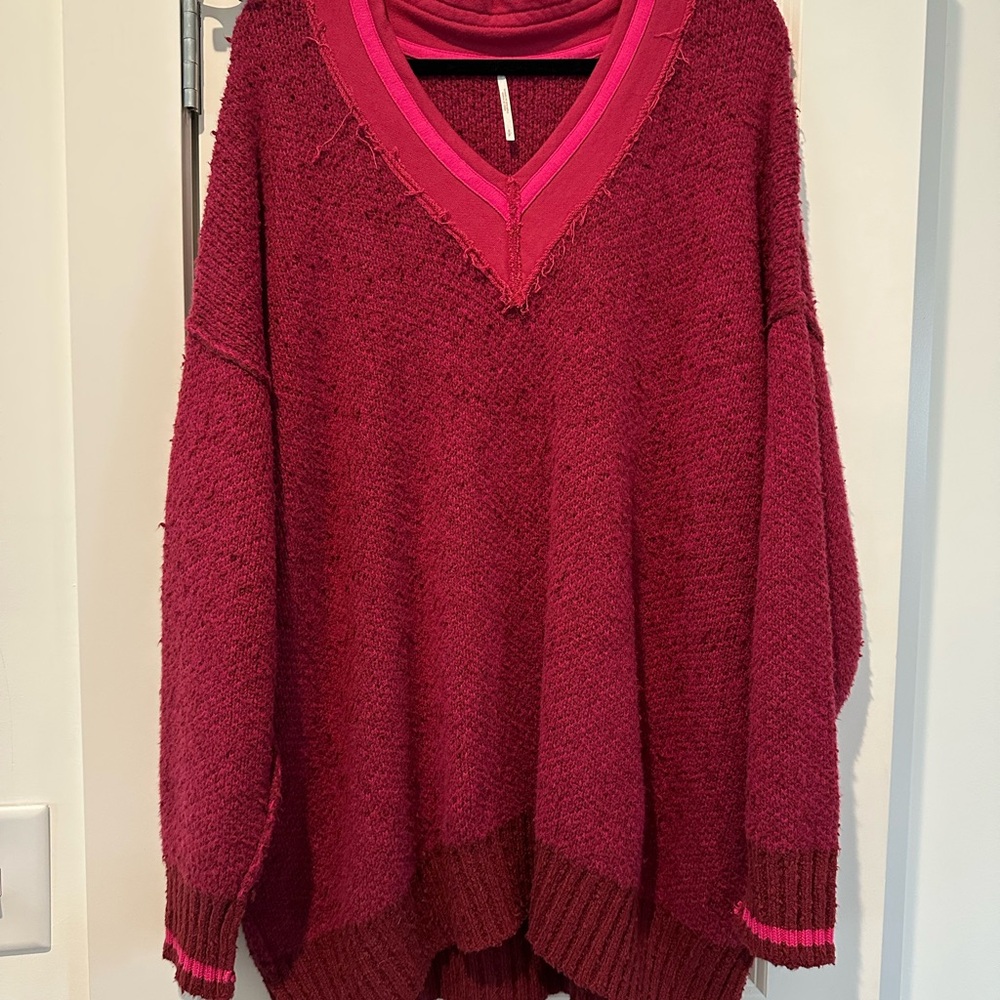 Free People Burgundy Sweater